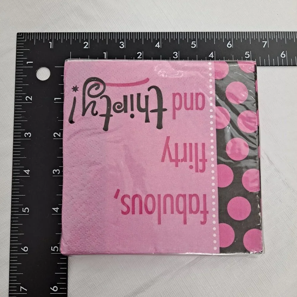 30th Birthday Party Napkins Fabulous Flirty And Thirty Pink Black 16 Count